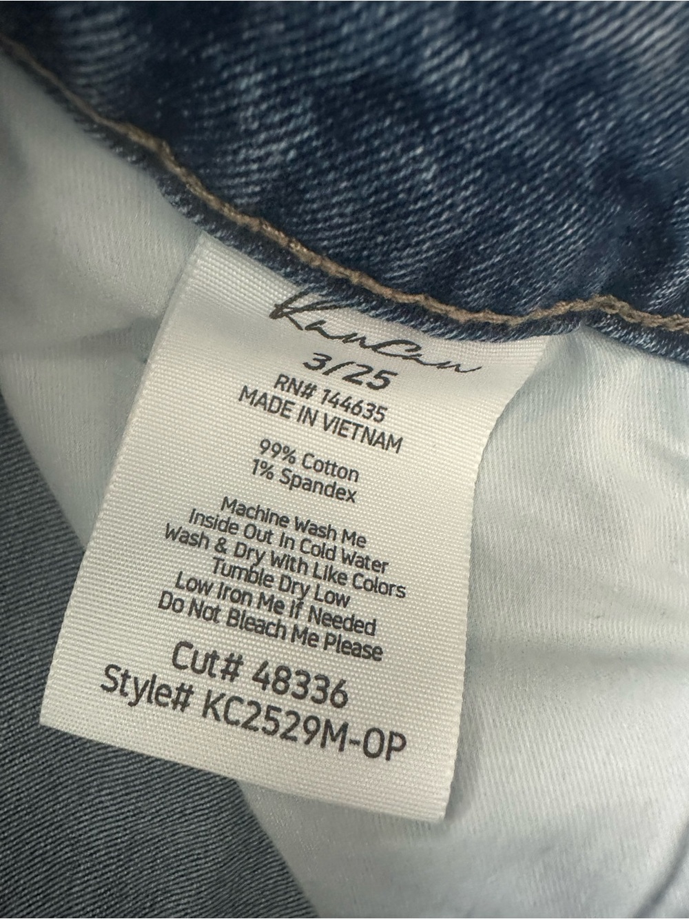 KanCan Slim frayed hem Blue Denim Jeans 3/25 - Picture 2 of 4